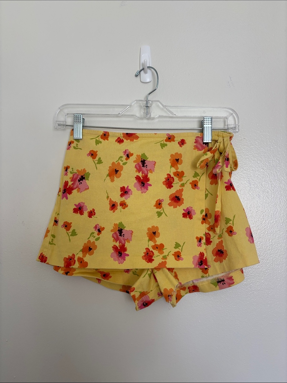 wild fable Yellow Floral Wrap-Front Skort Shorts